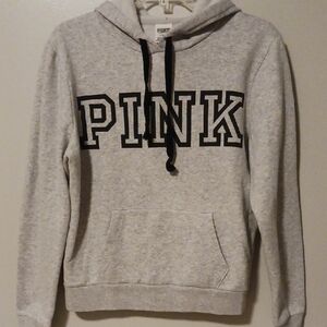 PINK Victoria's Secret Heather Gray Hoodie with Black Details